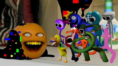 FNF Sliced But All Rainbow Friends Sing It Pibby Annoying Orange X