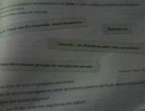 c As letras dos títulos estão em negrito ou em itálico brainly br