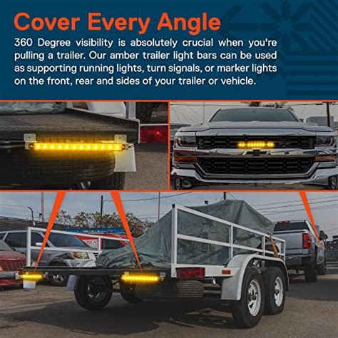 Amber Led Trailer Light Bar Hazard Sequential Turn Signal