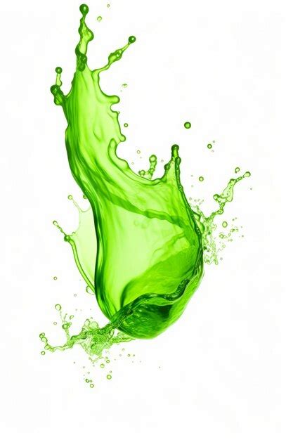 Premium Photo Green Liquid Splashing Into The Air On White Background