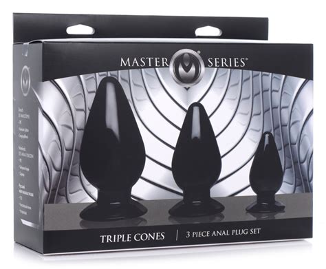 MASTER SERIES TRIPLE ANAL PLUG BLACK SET OF 3 Chute Store