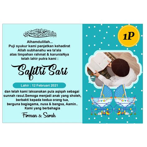 Jual Sticker Aqiqah Nasi Box Tasyakuran Aqiqah Kartu Ucapan Aqiqah