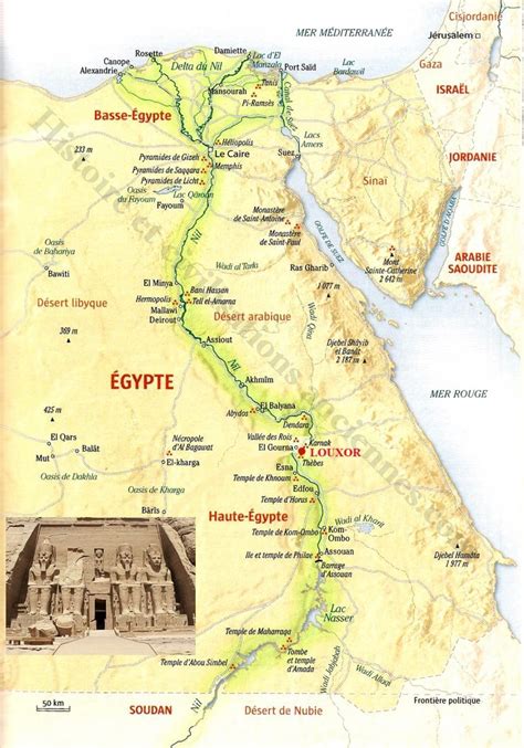 Carte De L Egypte Et Des Sites Antiques Principaux Histoire Et