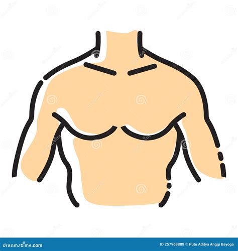 Cartoon male chest stock vector. Illustration of design - 257968888