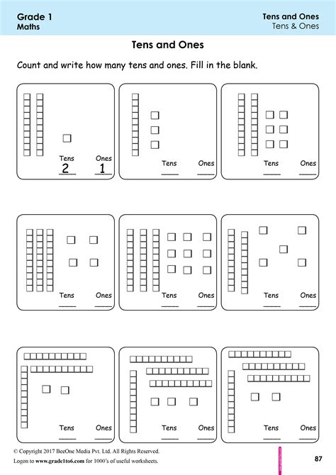 Identify Tens And Ones Worksheet