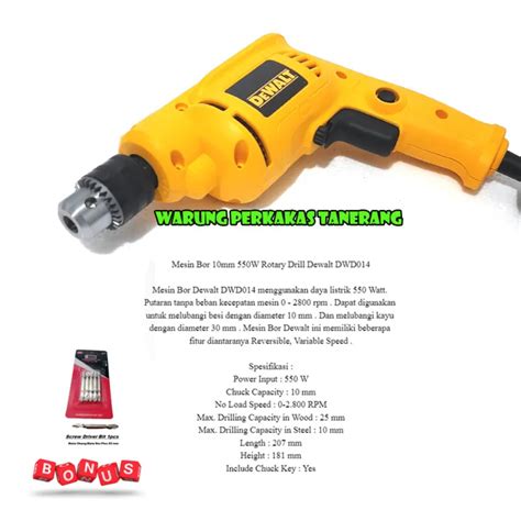 Dewalt Mesin Bor Tangan Bor Listrik Mm Rotary Drill W Kuning