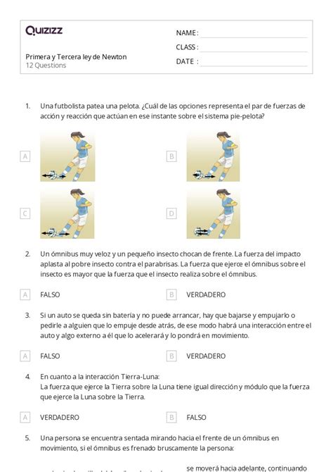 50 Tercera Ley De Newton Hojas De Trabajo En Quizizz Gratis E Imprimible