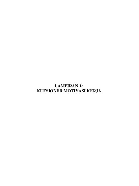 Kuesioner Motivasi Kerja Pdf
