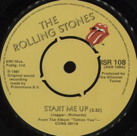 The Rolling Stones Start Me Up Uk 7 Vinyl Single 7 Inch Record 45