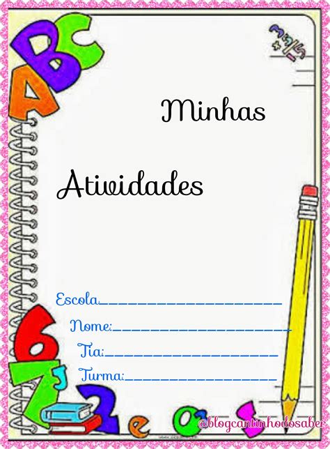 Capa De Portifolio Da Educa O Infantil Atividades Para A Educa O