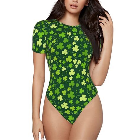 Easygdp Happy St Patricks Day Womens One Piece Swimsuit Slim Fit