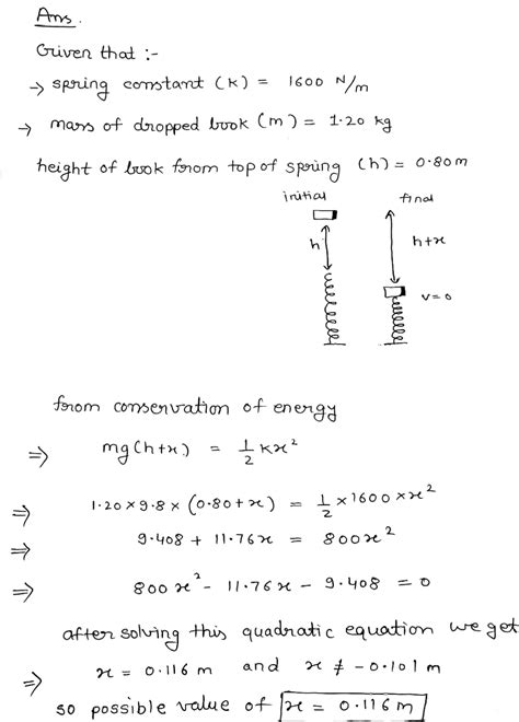 Solved A Spring Of Negligible Mass Has Force Constant K N M