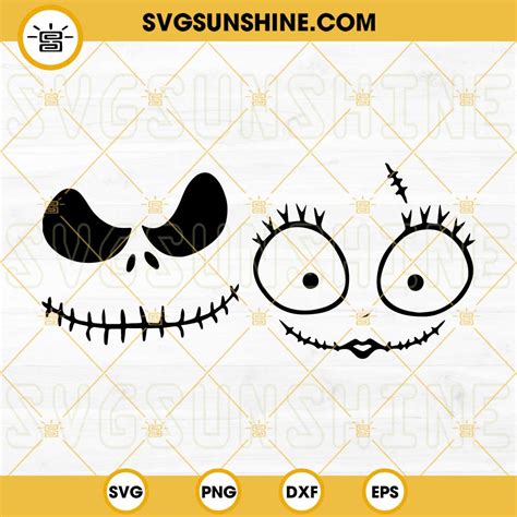 Jack Skellington And Sally Face SVG A Nightmare Before Christmas SVG