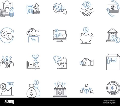 Venture Capital Company Line Icons Collection Funding Investments