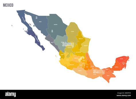 Mexico Political Map Of Administrative Divisions States And Mexico