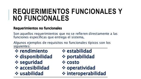 Requerimientos Funcionales Y No Funcionales Ciclos De Vida De Un Software