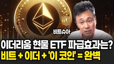 미국 현지에서 보는 이더리움 현물 Etf 가격 상승효과는 비트코인 이더리움 그리고 이 코인 3개면 충분히 수익률 좋으면서