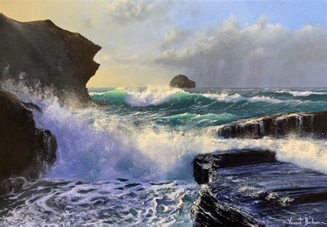 Stormy Sea IV Vincent Basham Seascape Artist Cornwall