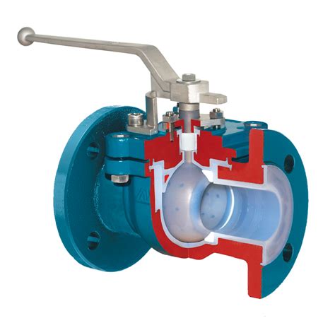 Full Bore Ball Valve With One Piece Body Chemical Resistant Lining