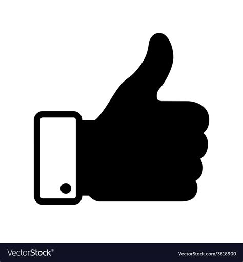 Thumb Up Black Icon Royalty Free Vector Image Vectorstock