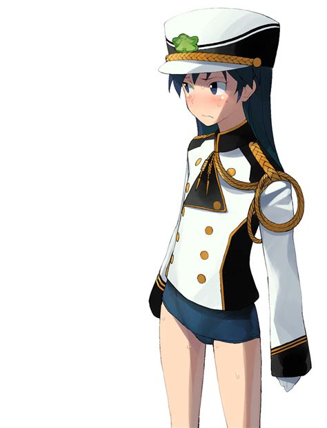 Safebooru Band Uniform Blue Eyes Blue Hair Blush Gloves Hat Idolmaster Kisaragi Chihaya Long