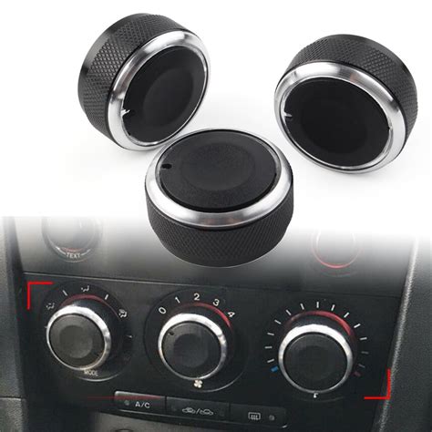 BFY 3Pcs Car Air Condition A C Panel Control Switch Knob Cover For