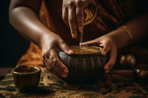 An Ayurvedic Abhyanga Massage In Progress Showing Hands Rhythmically