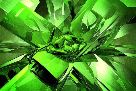 Glowing Green Abstract Digital Art by Phil Perkins - Pixels