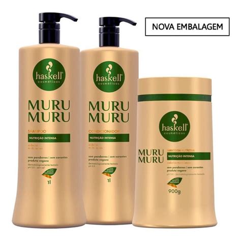 Kit Murumuru Haskell 1 Litro Shampoo Condicionador Máscara