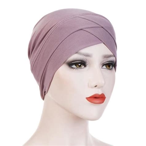 Charpe Hijab Pour Femmes Musulmanes Couleur Unie Chaud Doux Chimio