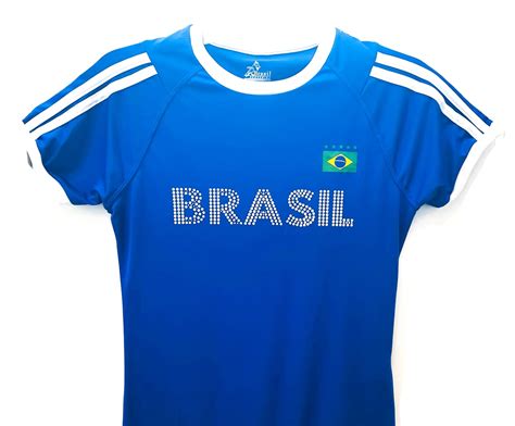 CAMISETA DO BRASIL FEMININA AZUL Brasil Souvenirs