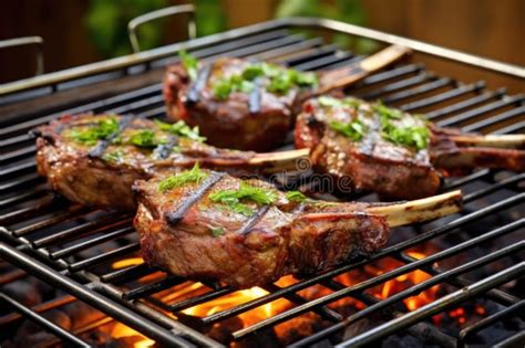 South African Braai Style Bbq Lamb Chops On A Grid Stock Image Image