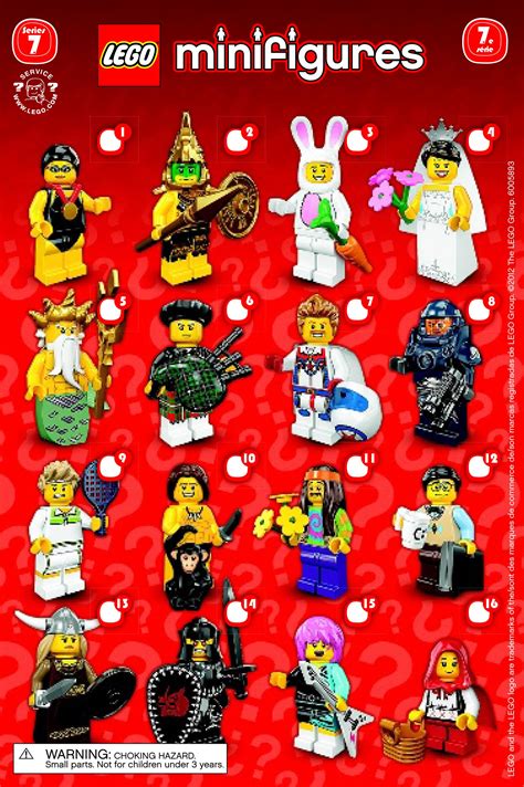 Lego Minifigures Series 7 Insert List Checklist Kids Time