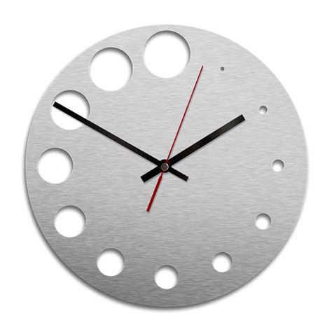 Horloge Murale En Alu Dibond Argent Ronds Wall Art Fr