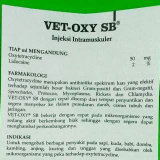 Jual Antibiotik Hewan Injeksi Oxytetracyclin Vet Oxy Sb Sanbe Ml