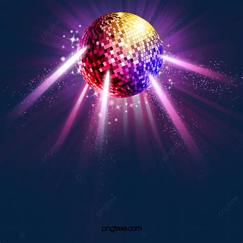 Disco Night Hd Transparent, Colorful Disco Ball Night Party Elements ...