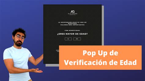 Pop Up De Verificaci N De Edad Alejandro Gonz Lez