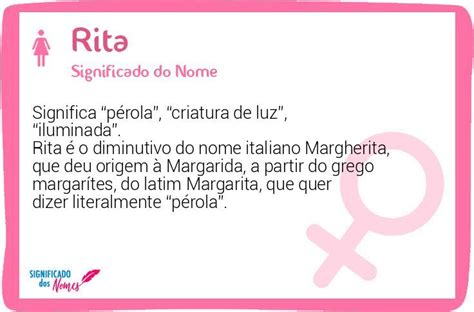 Significado Do Nome Rita Significados Dos Nomes Significados De Hot