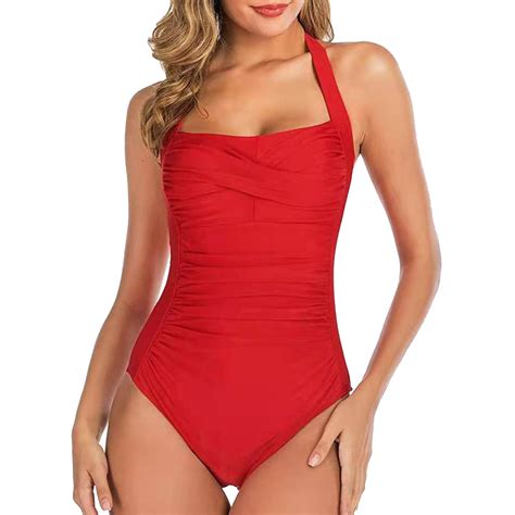 Ykohkofe Swimsuit For Women 2024 Sexy Backless One Piece Bikini Retro