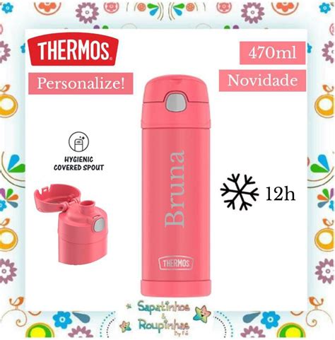 Thermos Garrafa T Rmica Eldorado Coral Ml Grava O A Laser