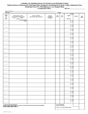 Fillable Online Ep Payroll Afm Report Form B Motion Picture And Tv