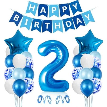 NETSENG 2 Year Old Boy Birthday Balloon, Blue 2 Year Old Birthday ...