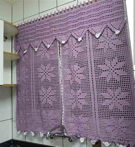Cortinas De Croche Para Cozinha Passo A Passo - Cortina de crochê para cozinha: 48 ideias maravilhosas e um passo a ...