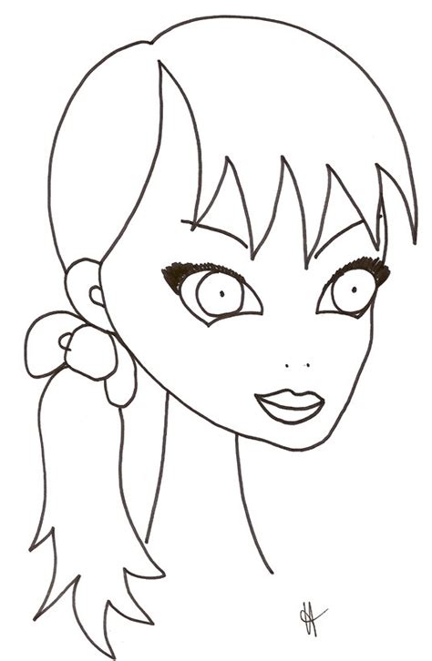 Coloriage Visage D Une Jolie Fille Dessin Gratuit Imprimer