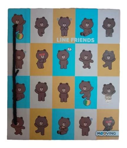 Carpeta Mooving N Dos Tapas Line Friends Escolar C Cordon Mercadolibre