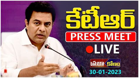 LIVE Minister Sri KTR Addressing The Press Conference At Rajanna