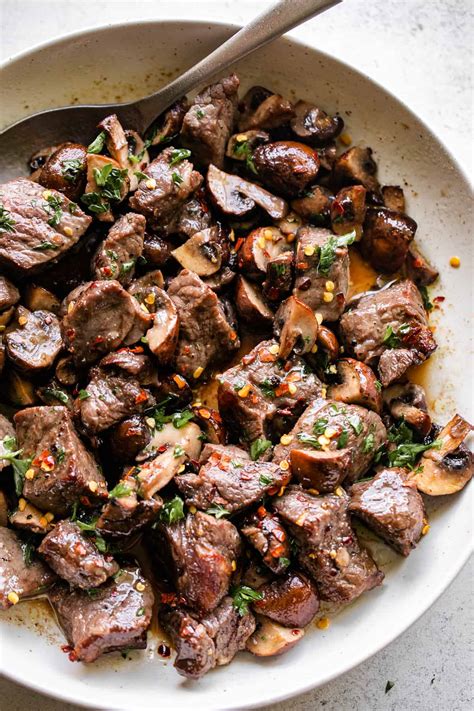 Air Fryer Steak Bites And Mushrooms Diethood