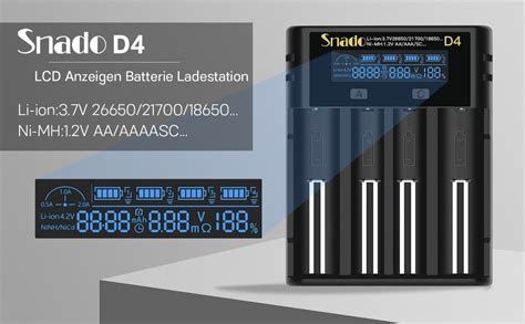 Snado Akku Ladegerät Universal LCD Smart Batterie Ladegerät für NI MH