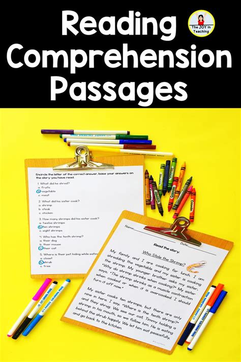 2nd Grade Reading Comprehension Passages Reading Comprehension Passages Comprehension Passage