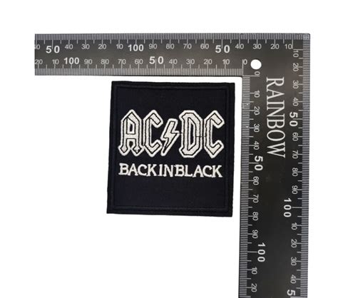 Acdc Patch Back In Black Album Music Iron On Iron On Patch Iron Patch Ebay